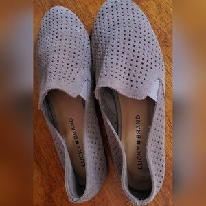Lucky Brand Carthy Tan Suede  Slip Ons